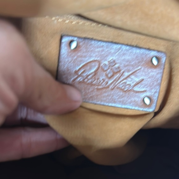 PATRICIA NASH White & Brown BRAIDED STITCH Leather MARCELLINA Hobo Bag - Picture 13 of 16